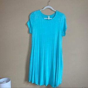 ⚫️Turquoise T-Shirt Dress with Pockets!